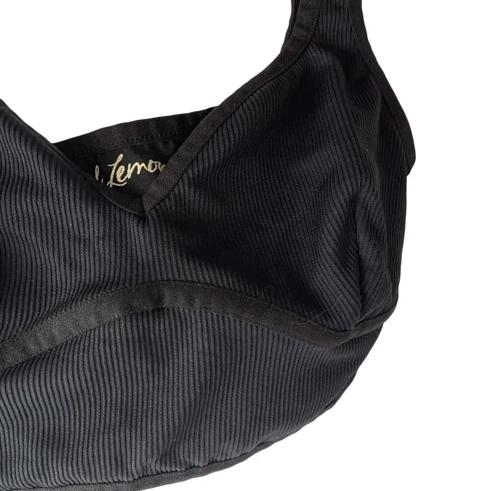 For Love & Lemons Black Medium Push Up Wide Straps Swim Bikini Top